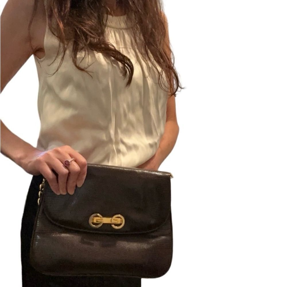 Gucci crocodile leather shoulder bag - Picture 3 of 16